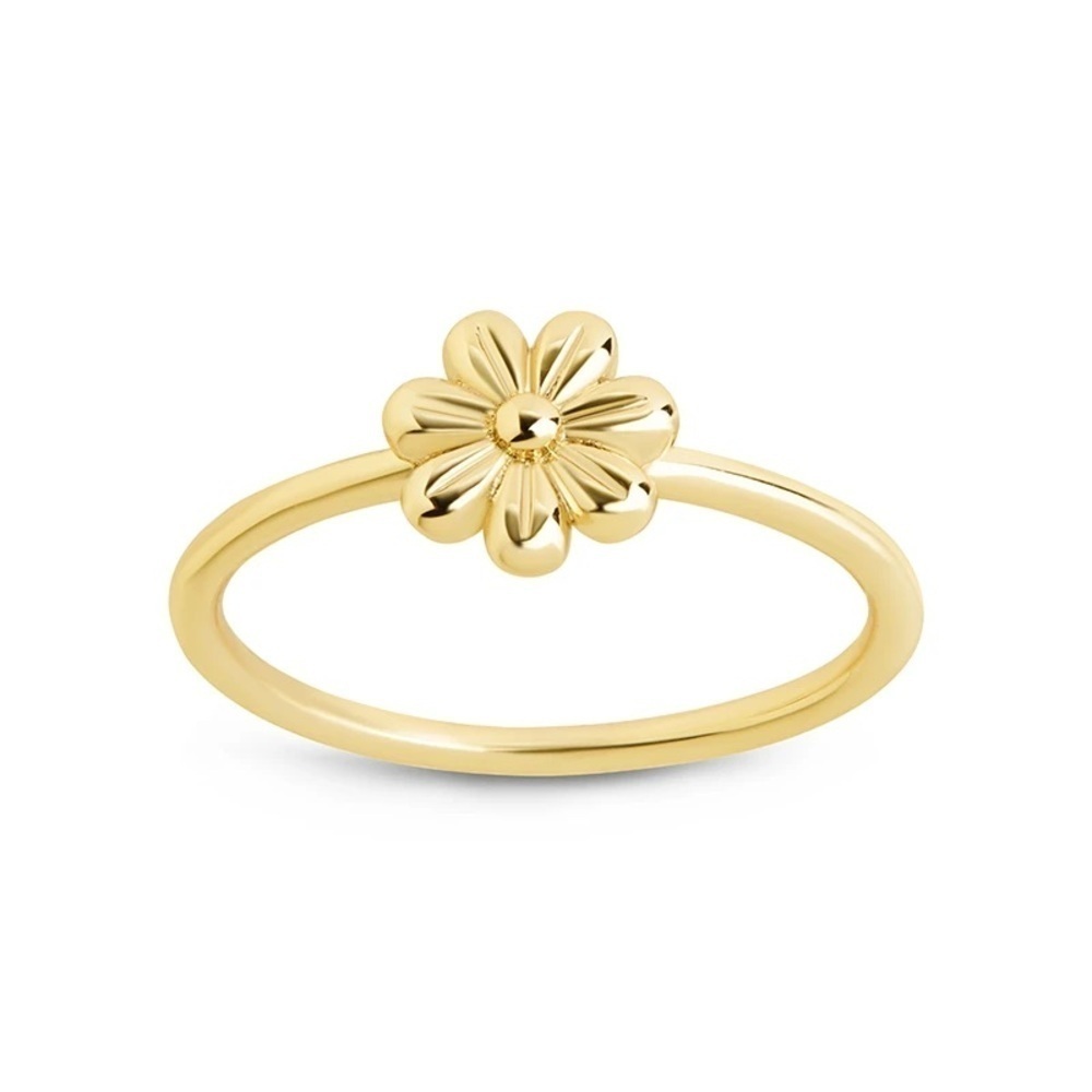 NEW Sterling Forever 14K Gold Plated Flower Ring Size 6